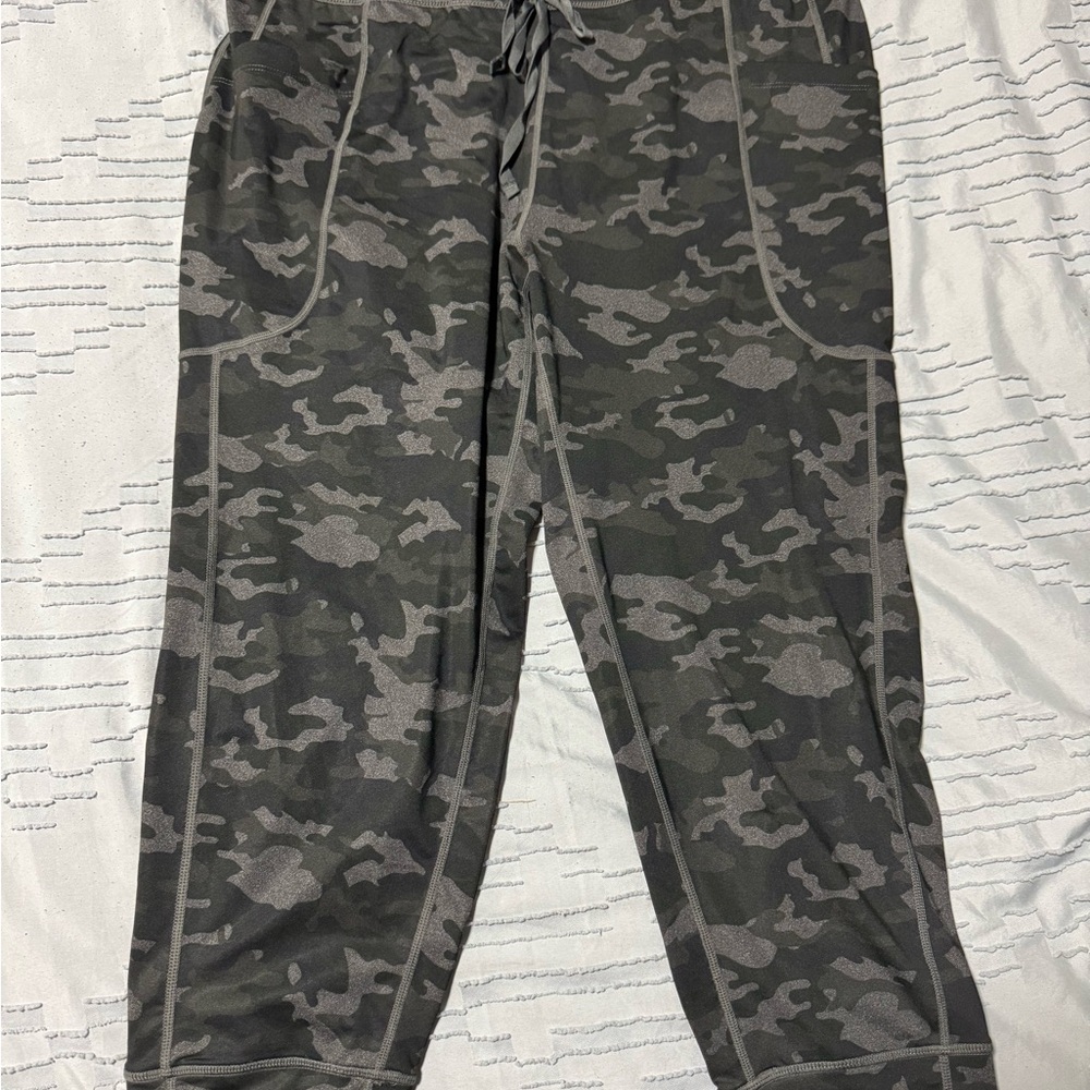 Fabletics Gray Camouflage Track Pants
